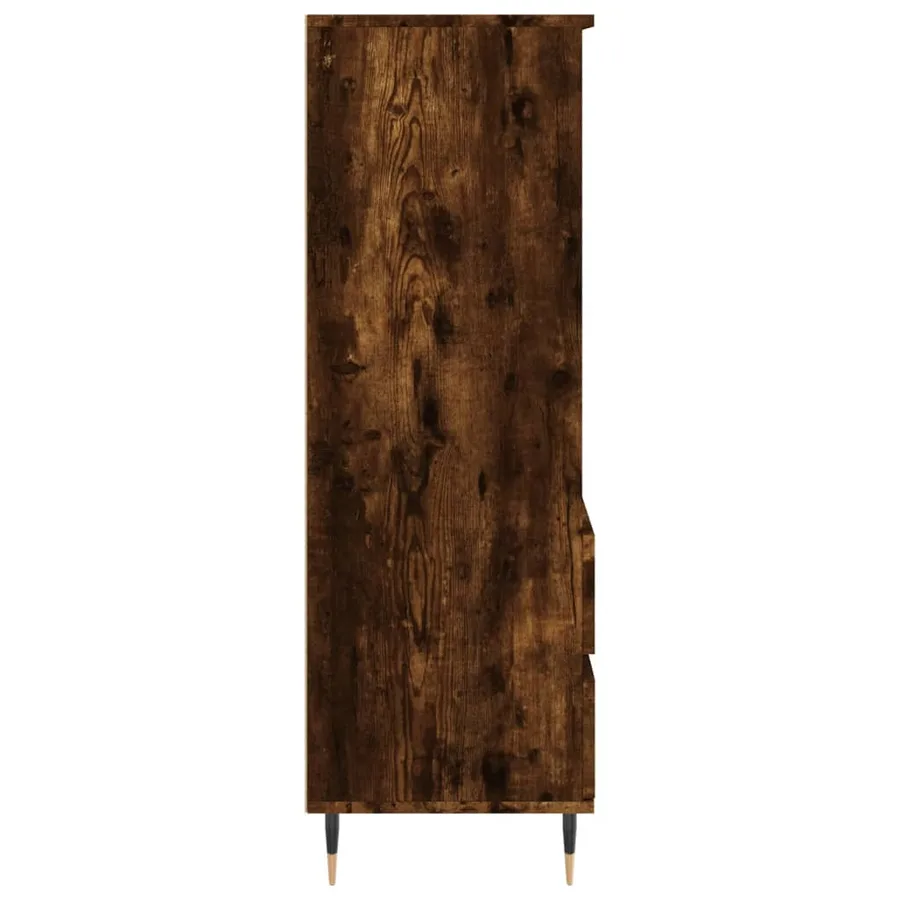 Buffet haut Chêne fumé 40x36x110 cm Bois d'ingénierie - 7
