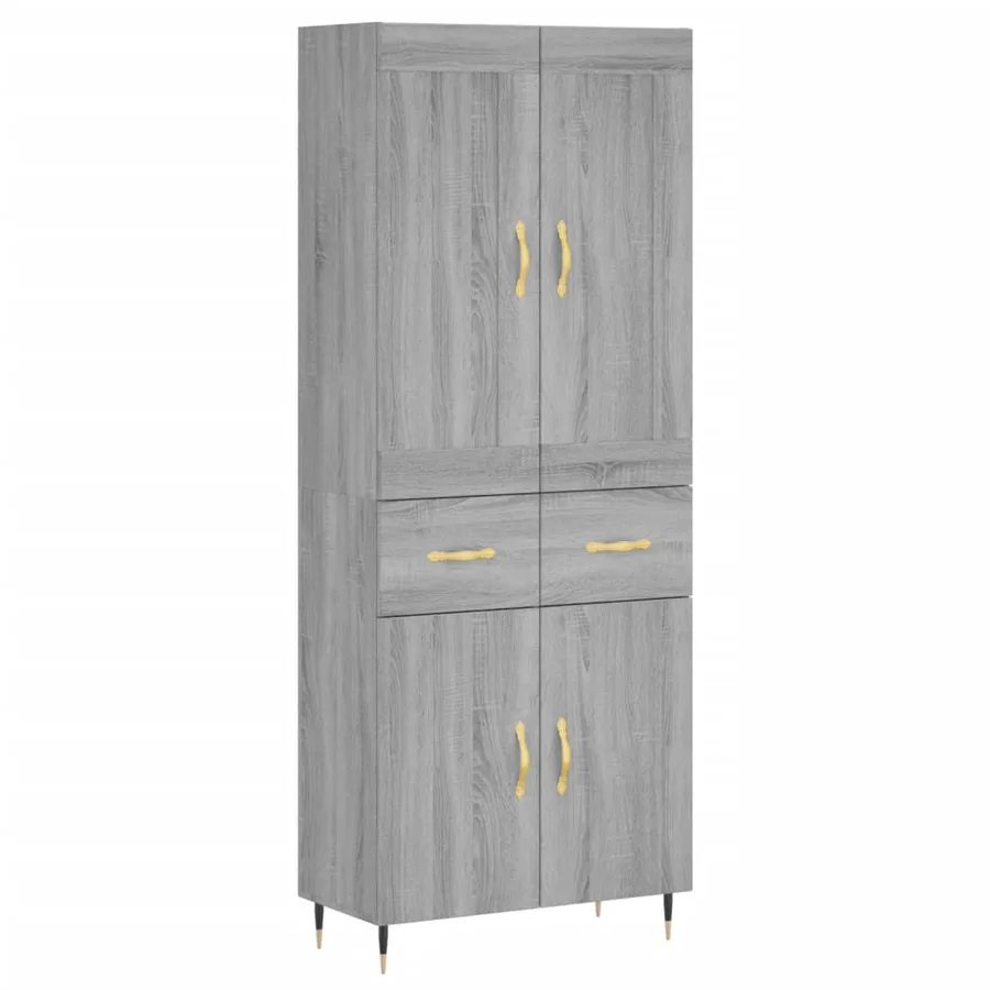 Buffet haut Sonoma gris 69,5x34x180 cm Bois d'ingénierie - 2
