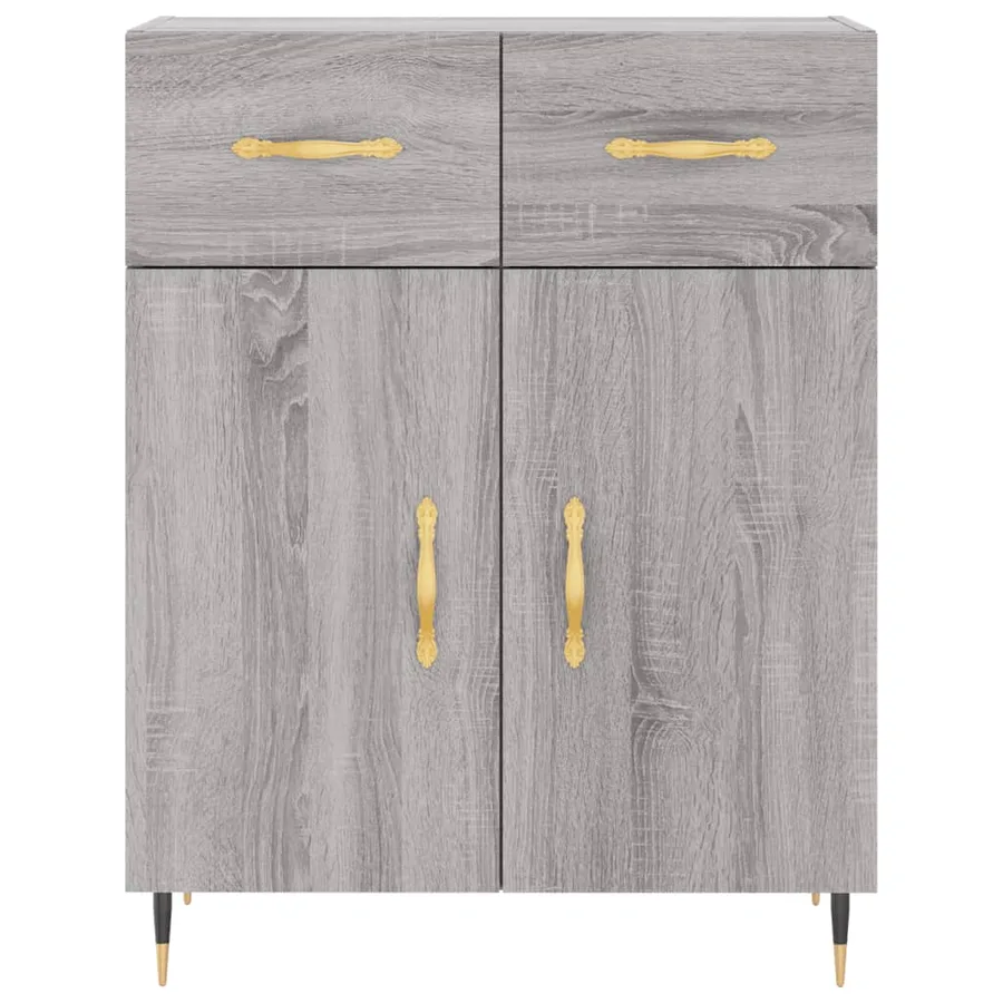 Buffet haut Sonoma gris 69,5x34x180 cm Bois d'ingénierie - 7