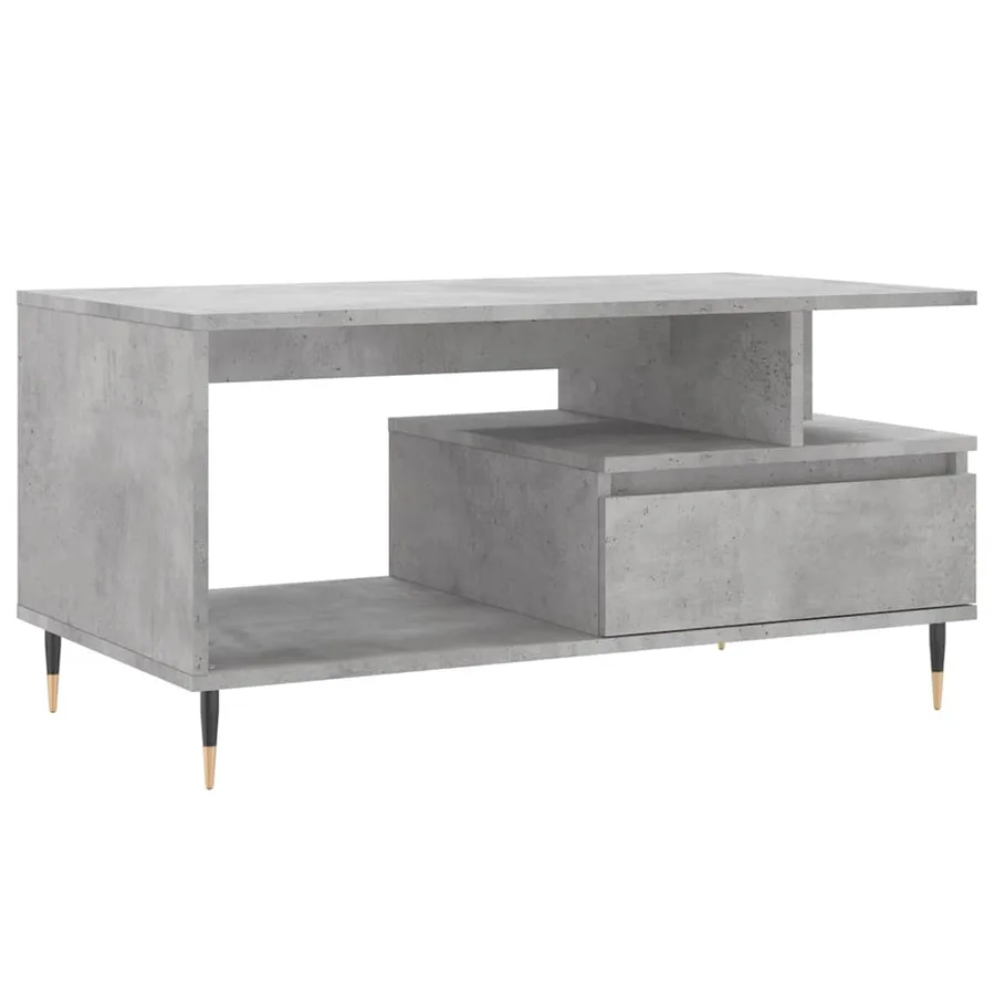 Table basse Gris béton 90x49x45 cm Bois d'ingénierie - 2