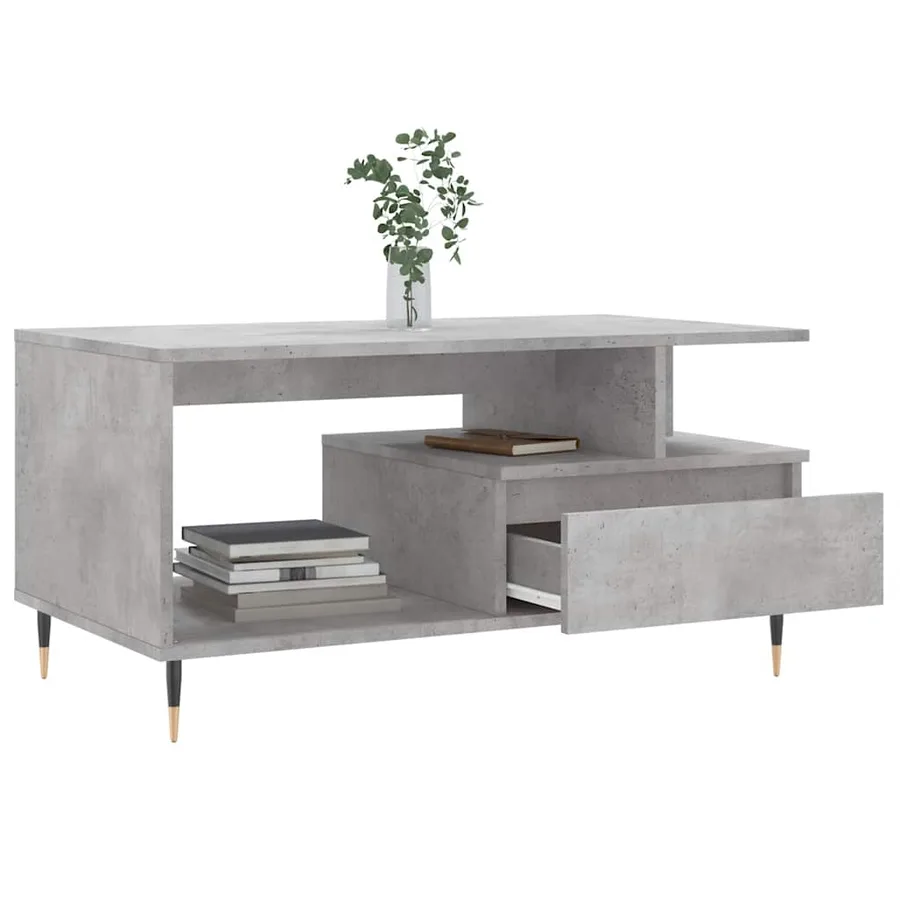 Table basse Gris béton 90x49x45 cm Bois d'ingénierie - 4