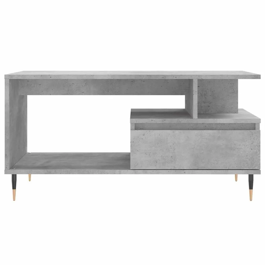 Table basse Gris béton 90x49x45 cm Bois d'ingénierie - 5