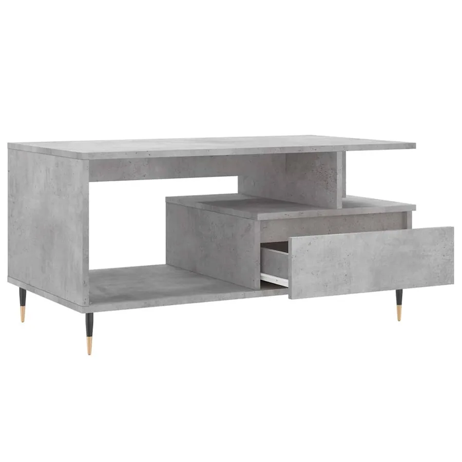 Table basse Gris béton 90x49x45 cm Bois d'ingénierie - 6