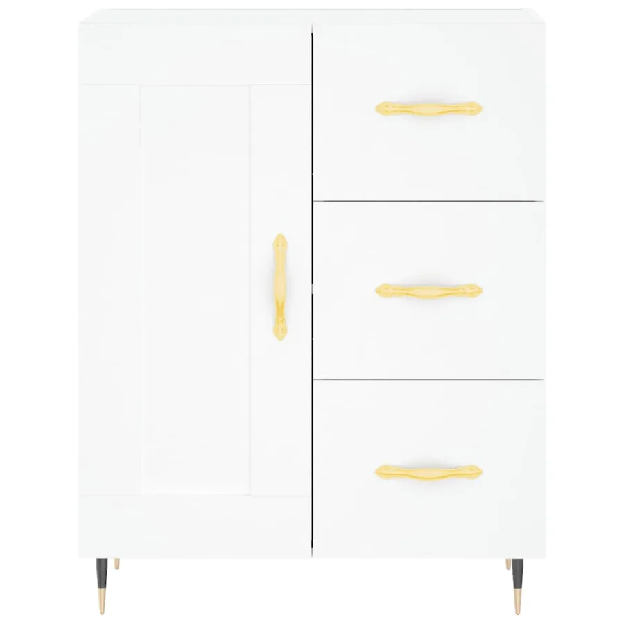 Buffet haut Blanc 69,5x34x180 cm Bois d'ingénierie - 7