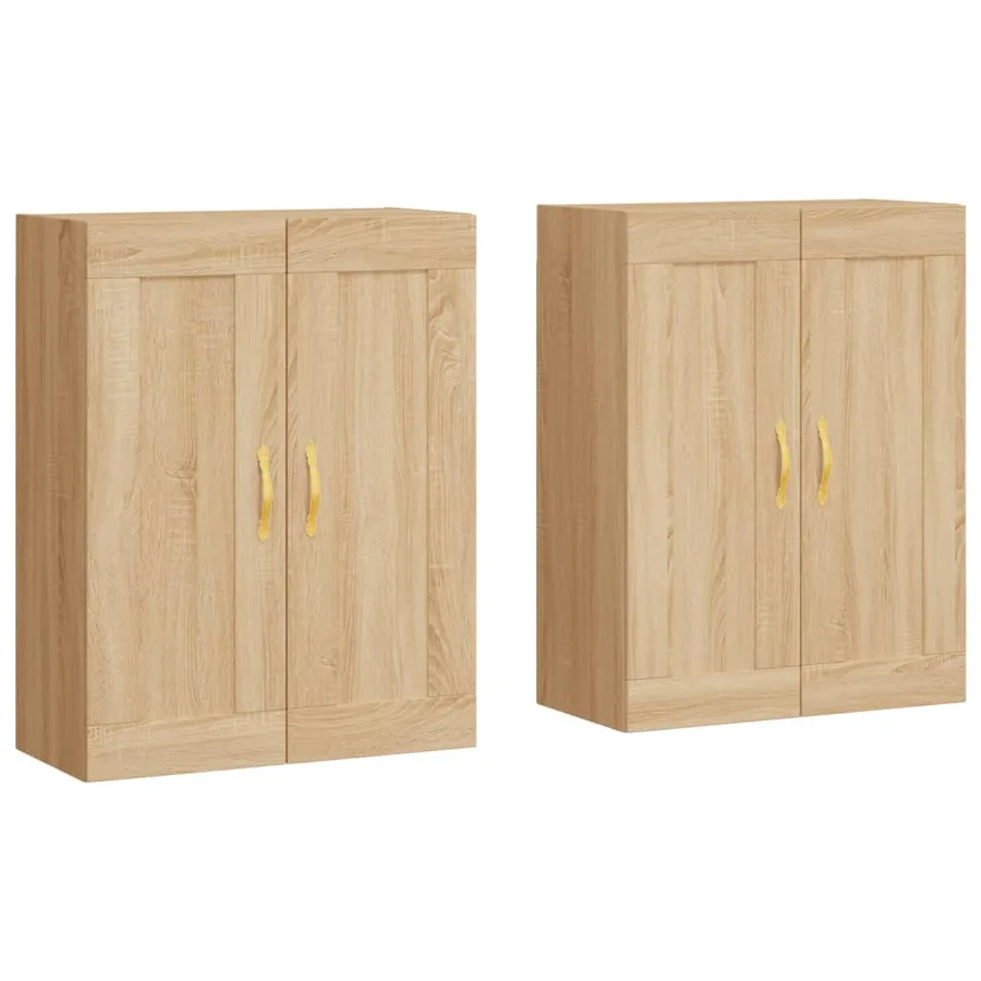 Armoires murales 2 pcs chêne sonoma bois d'ingénierie - 2