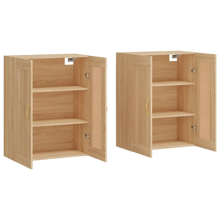 Armoires murales 2 pcs chêne sonoma bois d'ingénierie - 4