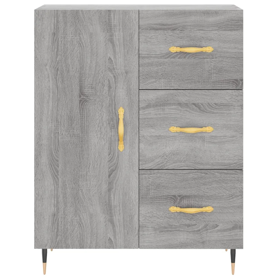 Buffet haut Sonoma gris 69,5x34x180 cm Bois d'ingénierie - 7