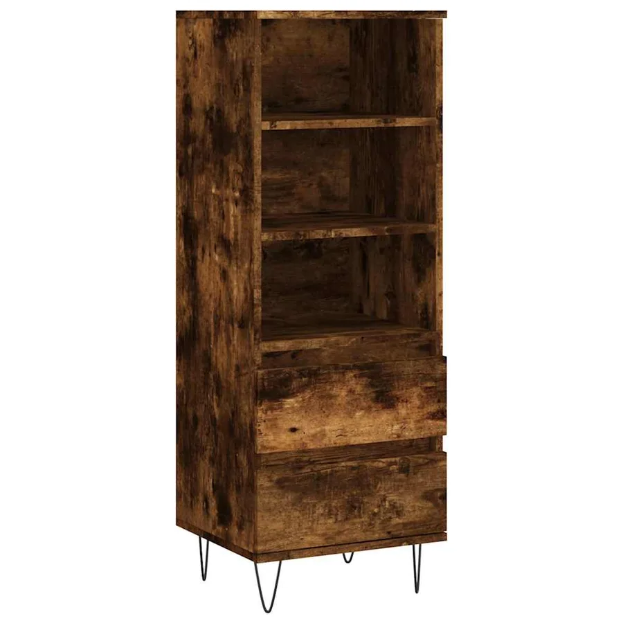 Buffet haut Chêne fumé 40x36x110 cm Bois d'ingénierie - 2