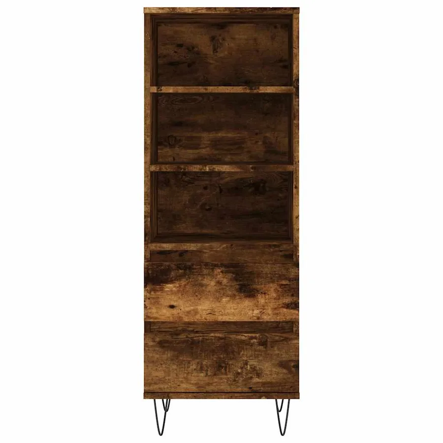 Buffet haut Chêne fumé 40x36x110 cm Bois d'ingénierie - 5
