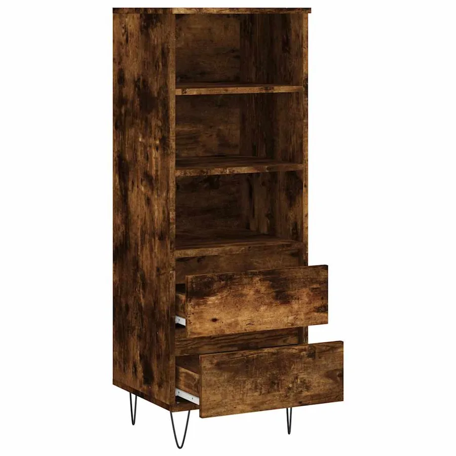 Buffet haut Chêne fumé 40x36x110 cm Bois d'ingénierie - 6