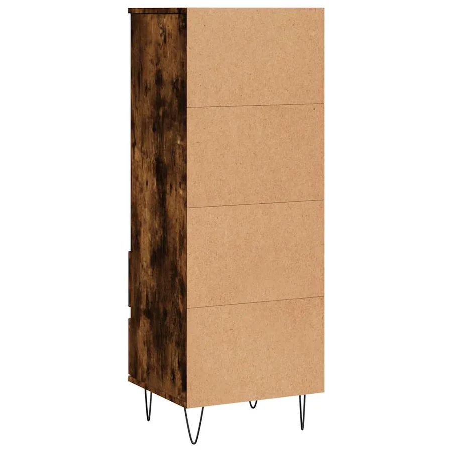 Buffet haut Chêne fumé 40x36x110 cm Bois d'ingénierie - 8