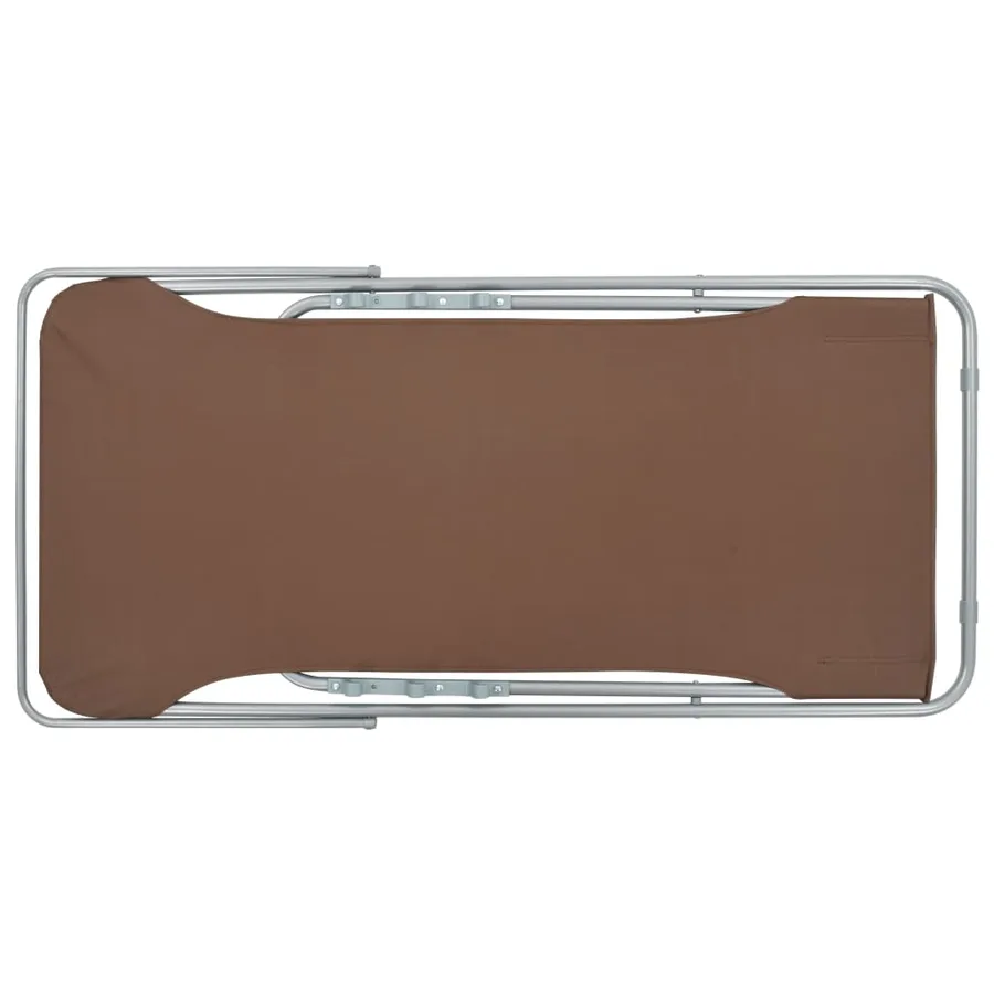 Chaises de plage pliables lot de 2 Acier et tissu oxford Marron - 6