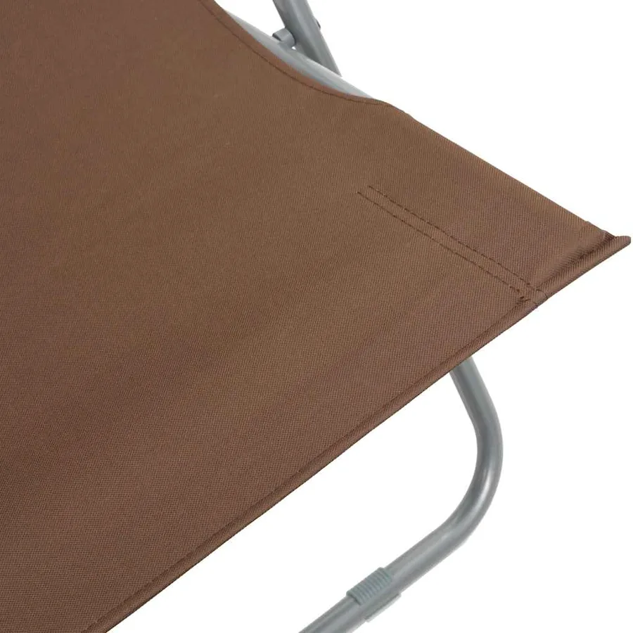Chaises de plage pliables lot de 2 Acier et tissu oxford Marron - 8