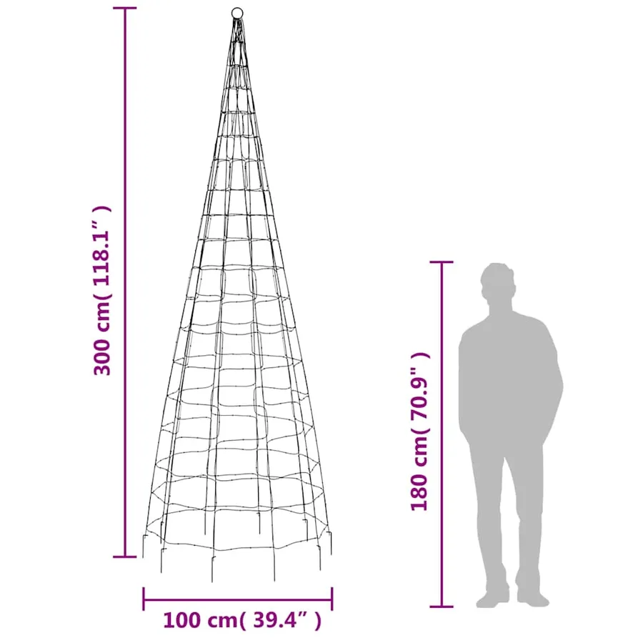 Sapin de Noël à LED 550 LED bleu 300 cm - 10