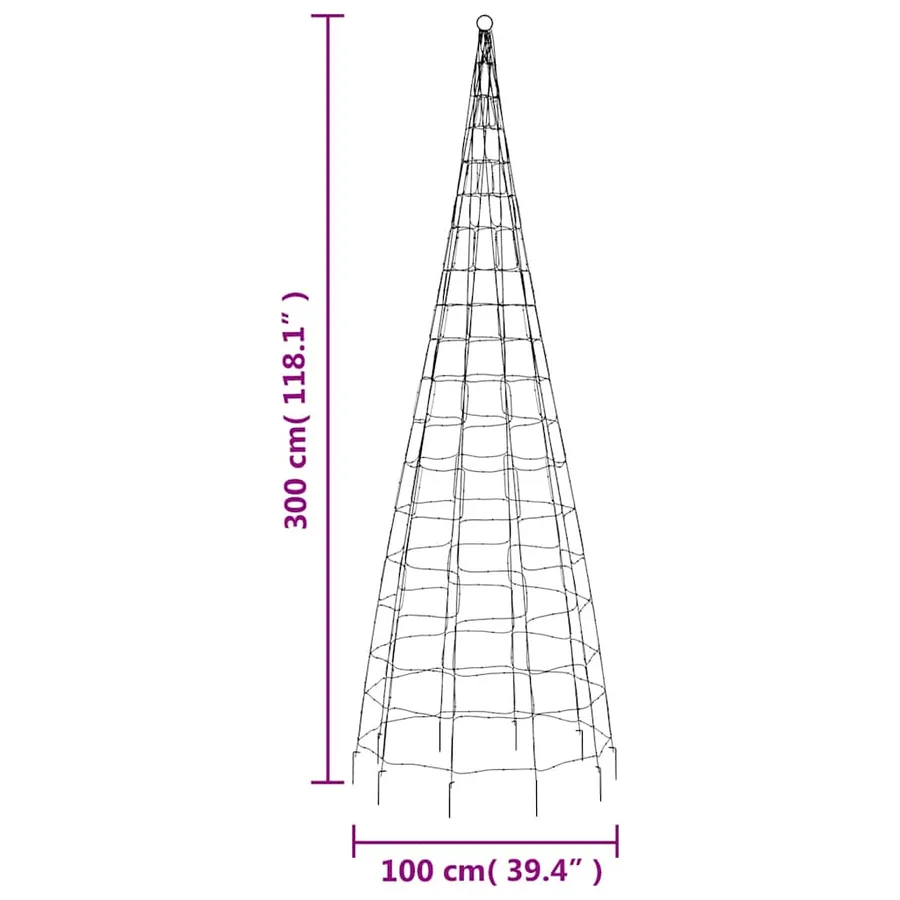Sapin de Noël à LED 550 LED bleu 300 cm - 11