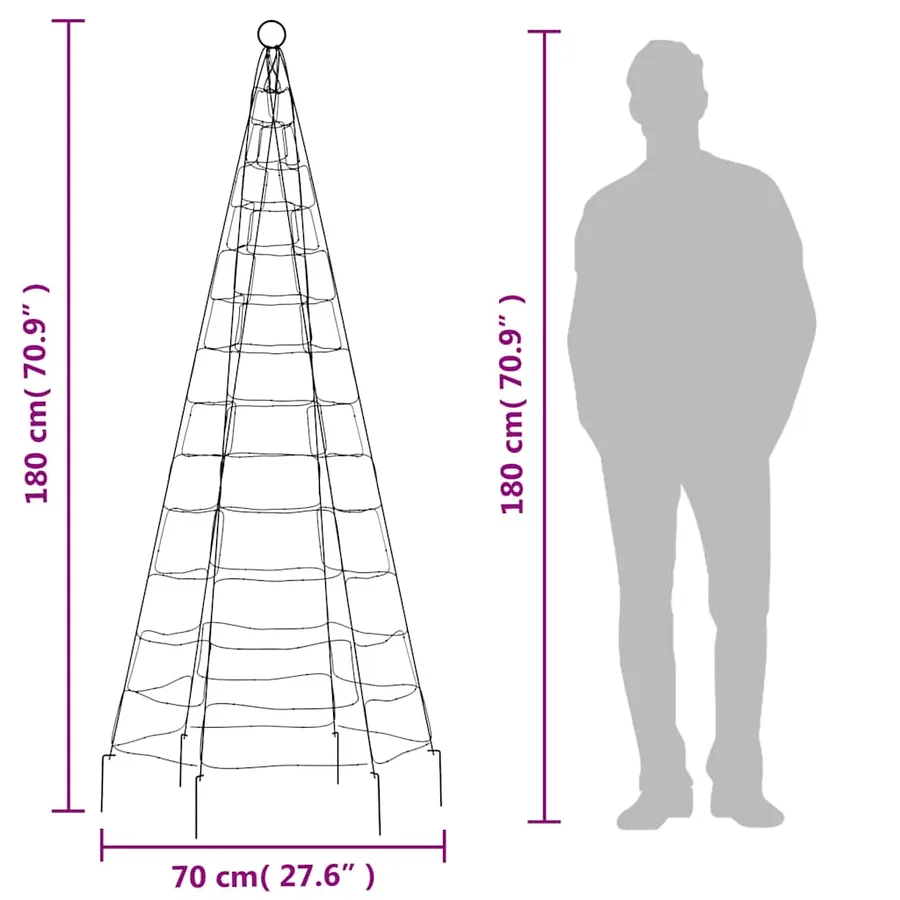 Sapin de Noël à LED 200 LED blanc 180 cm - 10