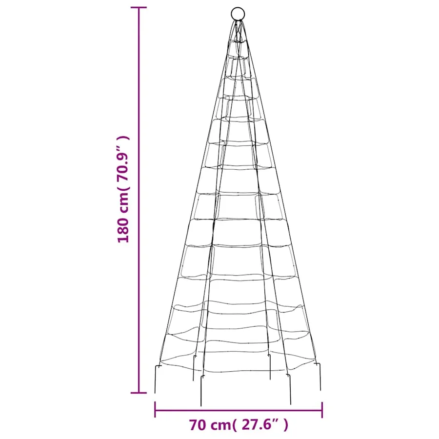 Sapin de Noël à LED 200 LED blanc 180 cm - 11