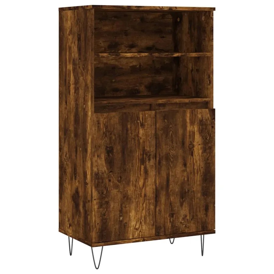 Buffet haut Chêne fumé 60x36x110 cm Bois d'ingénierie - 2