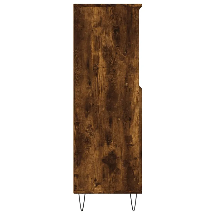 Buffet haut Chêne fumé 60x36x110 cm Bois d'ingénierie - 7