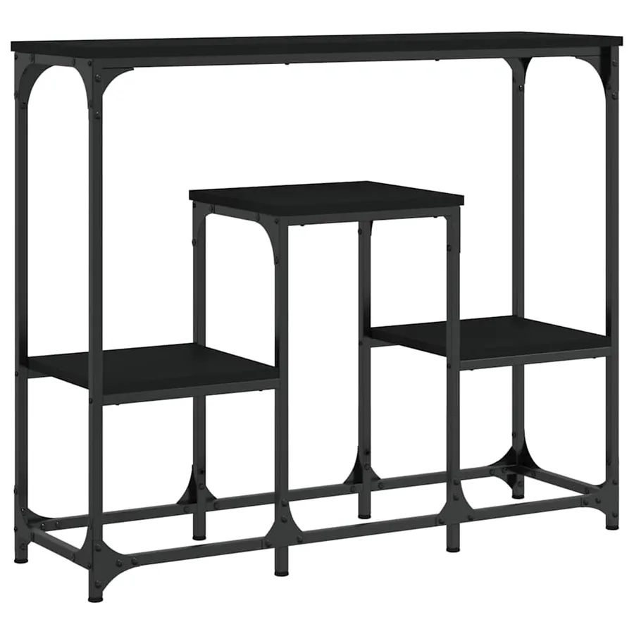 Table console noir 89,5x28x76 cm bois d'ingénierie - 2
