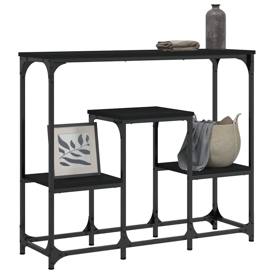 Table console noir 89,5x28x76 cm bois d'ingénierie - 3