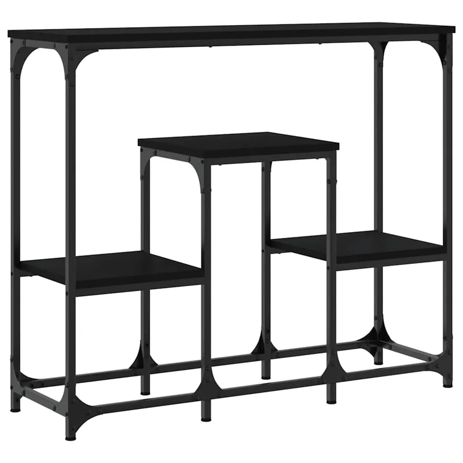 Table console noir 89,5x28x76 cm bois d'ingénierie - 6