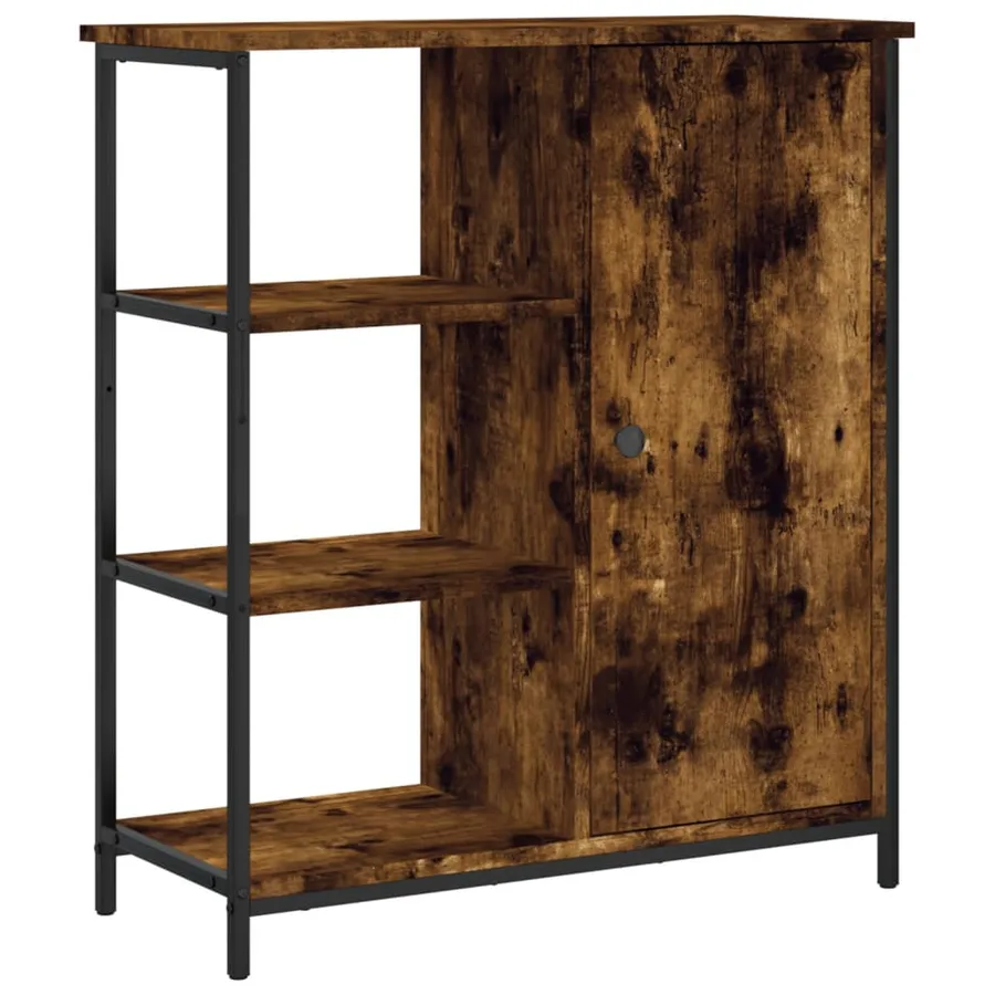 Buffet chêne fumé 70x30x80 cm bois d'ingénierie - 2