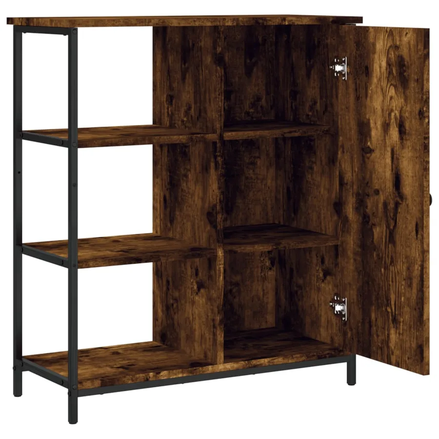 Buffet chêne fumé 70x30x80 cm bois d'ingénierie - 5