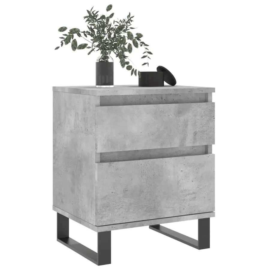 Tables de chevet 2 pcs gris béton 40x35x50 cm bois d’ingénierie - 10