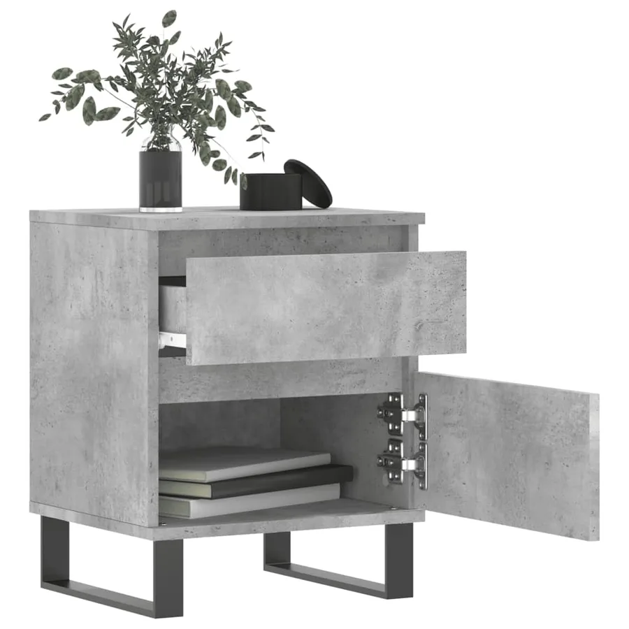 Tables de chevet 2 pcs gris béton 40x35x50 cm bois d’ingénierie - 9