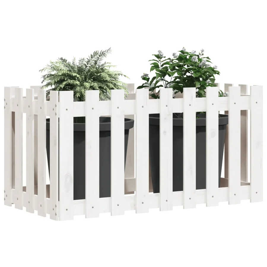 Lit surélevé de jardin design de clôture 100x50x70cm pin massif - 3