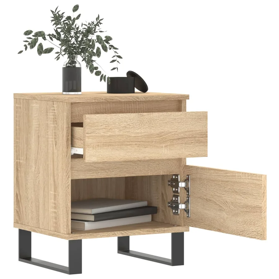 Tables de chevet 2 pcs chêne sonoma 40x35x50 cm bois ingénierie - 10