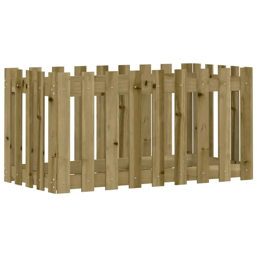 Lit surélevé de jardin design de clôture bois de pin imprégné - 2