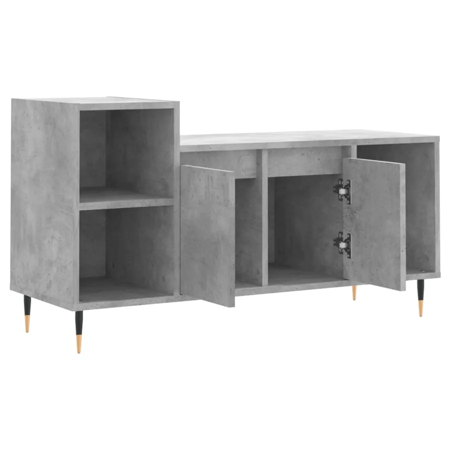 Meuble TV Gris béton 100x35x55 cm Bois d'ingénierie - 6