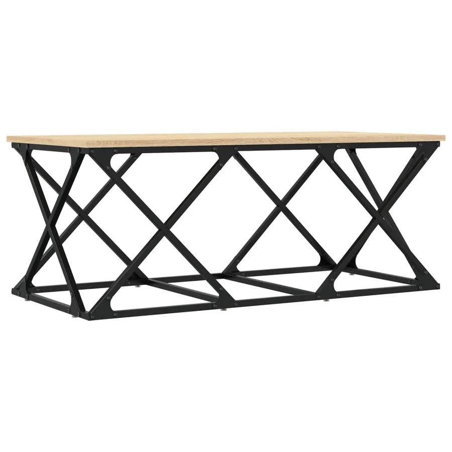 Table basse chêne sonoma 100x49x40 cm bois d'ingénierie - 2