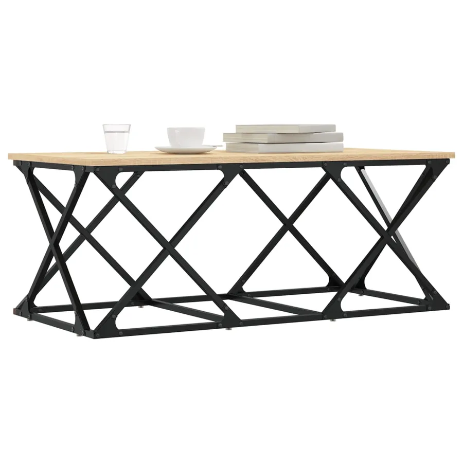 Table basse chêne sonoma 100x49x40 cm bois d'ingénierie - 3