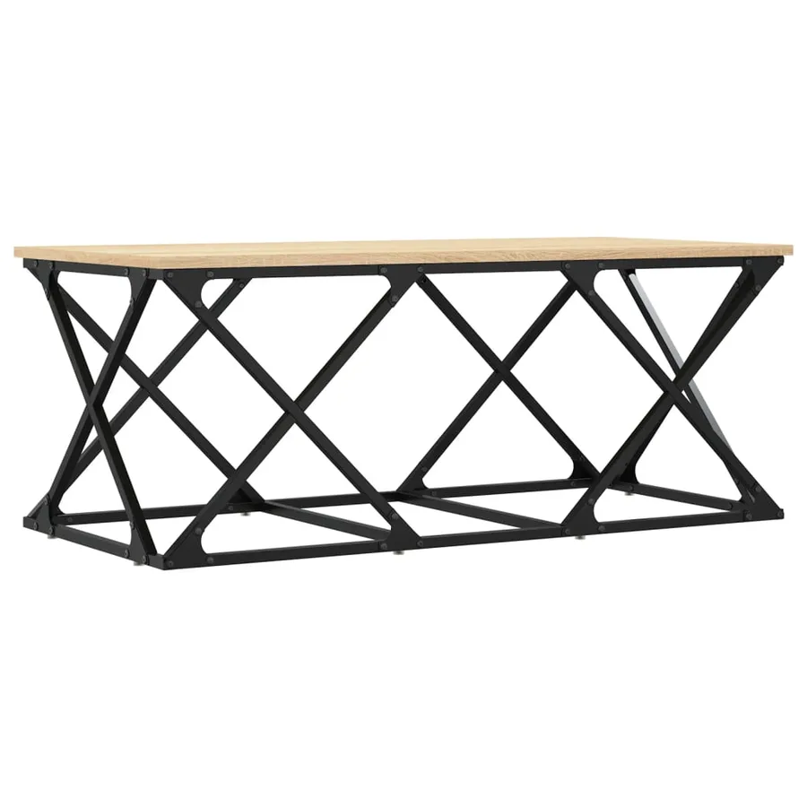 Table basse chêne sonoma 100x49x40 cm bois d'ingénierie - 6