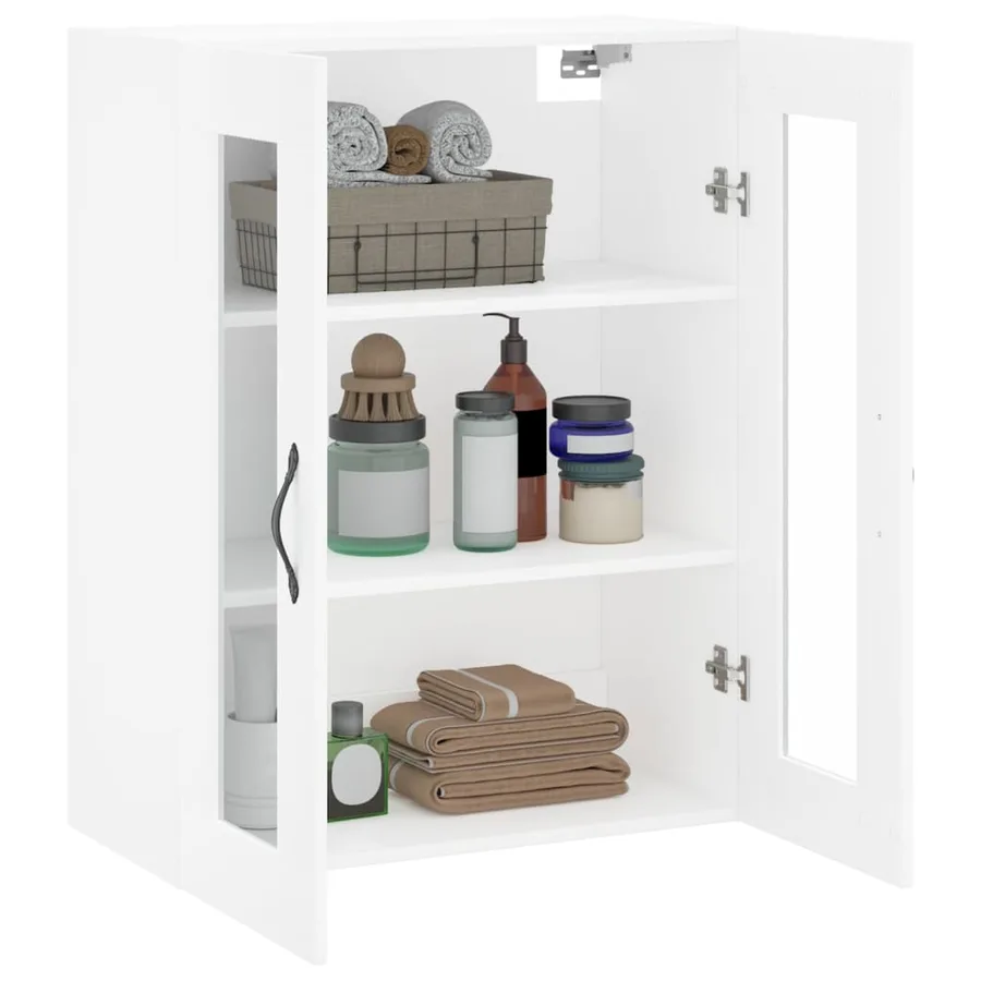 Armoire murale blanc 69,5x34x90 cm bois d'ingénierie - 5