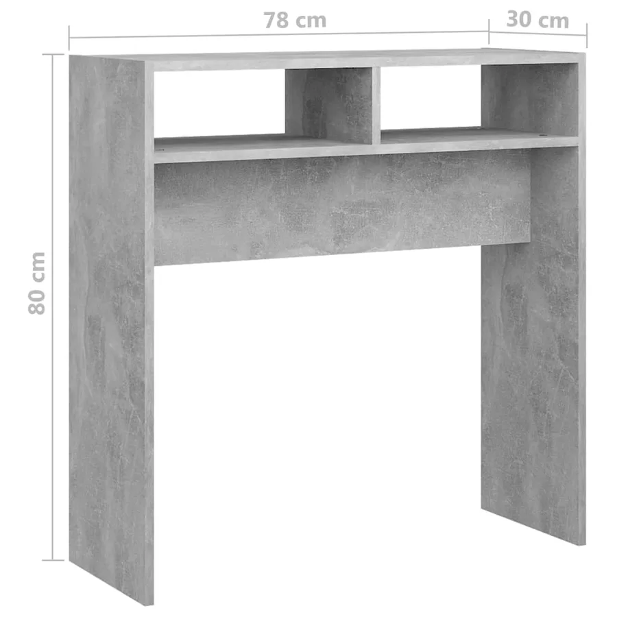 Table console gris béton 78x30x80 cm bois d'ingénierie - 7
