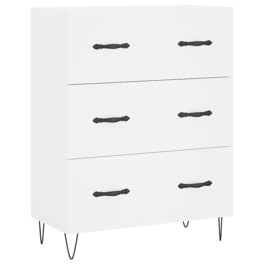 Buffet haut Blanc 69,5x34x180 cm Bois d'ingénierie - 7