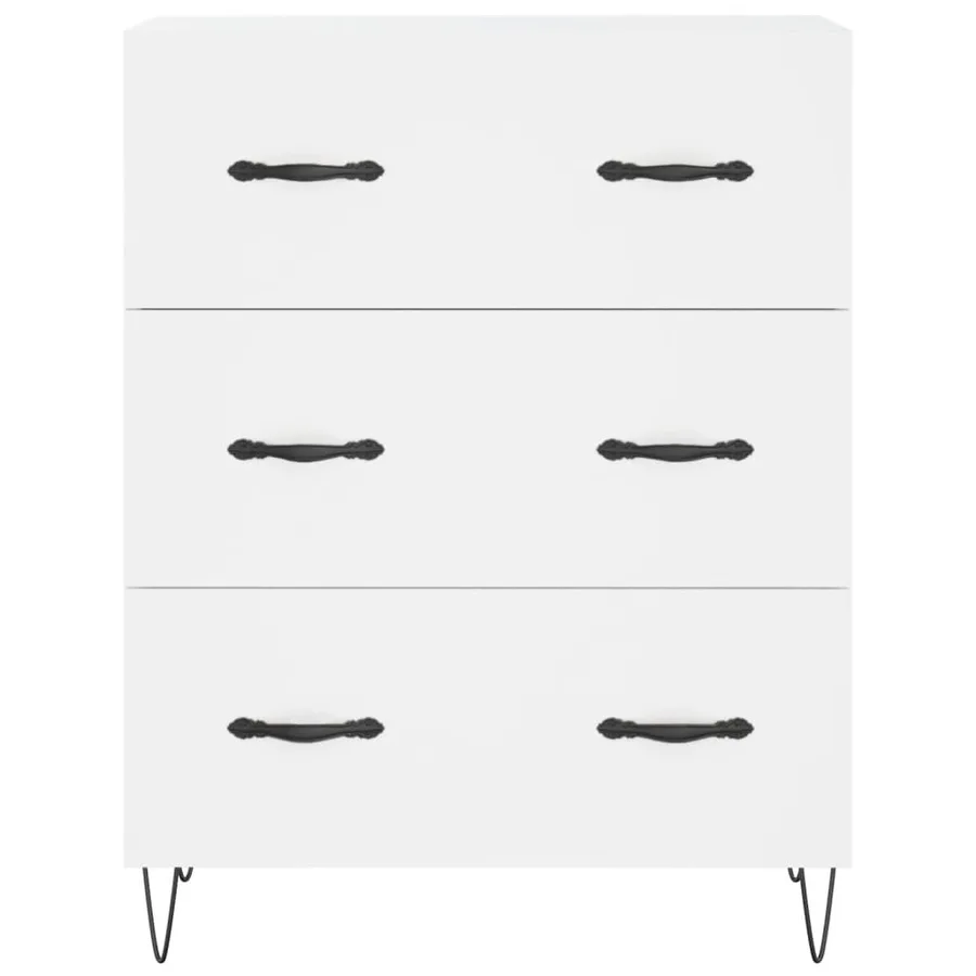 Buffet haut Blanc 69,5x34x180 cm Bois d'ingénierie - 8