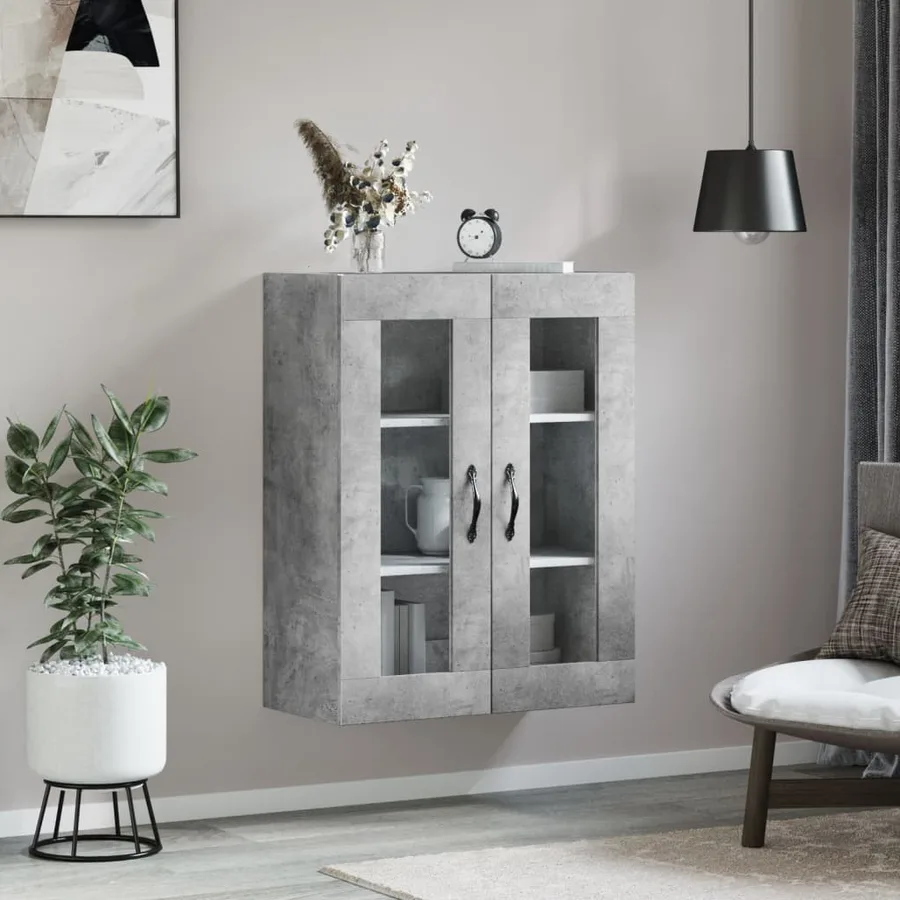 Armoire murale gris béton 69,5x34x90 cm bois d'ingénierie - 3