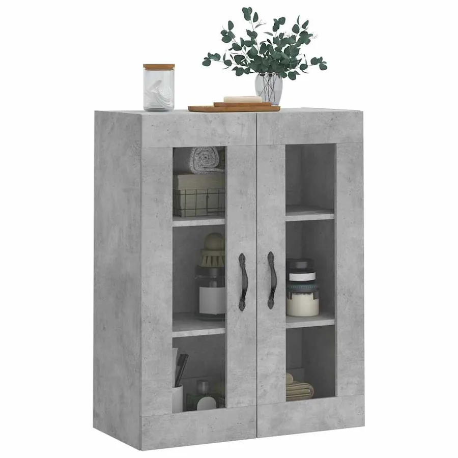 Armoire murale gris béton 69,5x34x90 cm bois d'ingénierie - 4