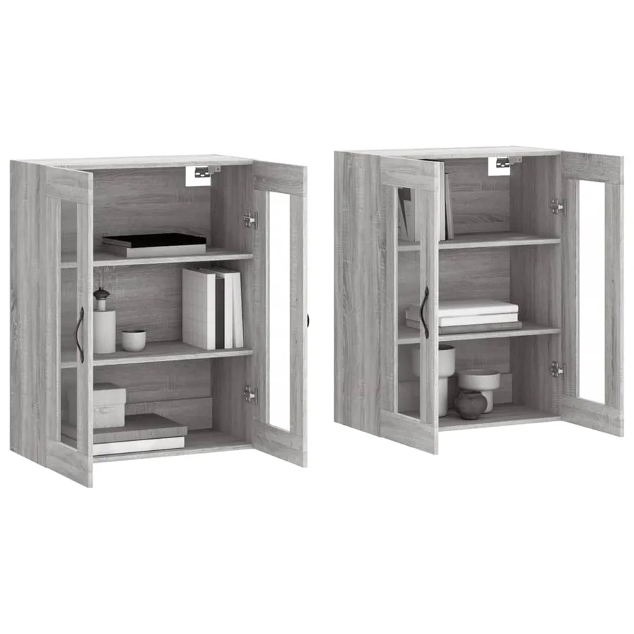 Armoires murales 2 pcs sonoma gris bois d'ingénierie - 3
