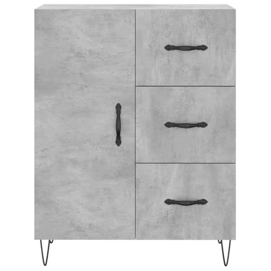 Buffet haut Gris béton 69,5x34x180 cm Bois d'ingénierie - 8