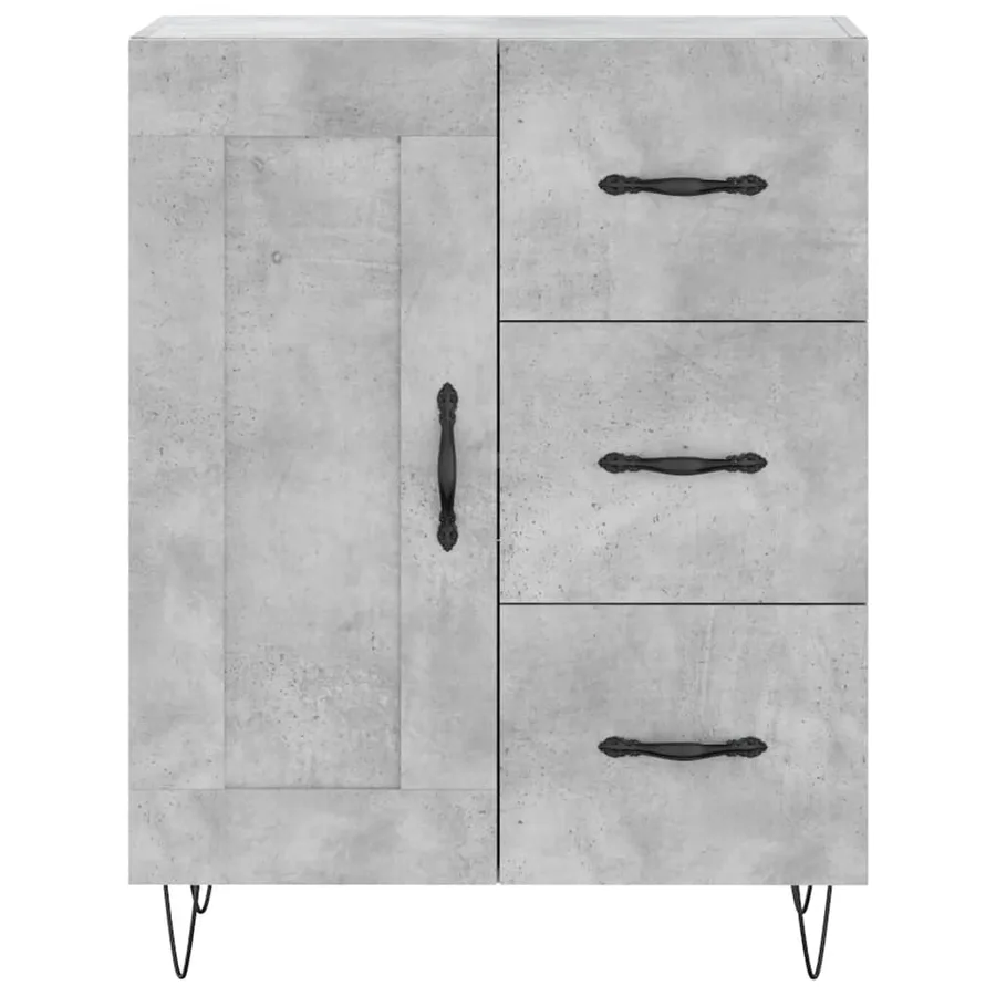 Buffet haut Gris béton 69,5x34x180 cm Bois d'ingénierie - 8