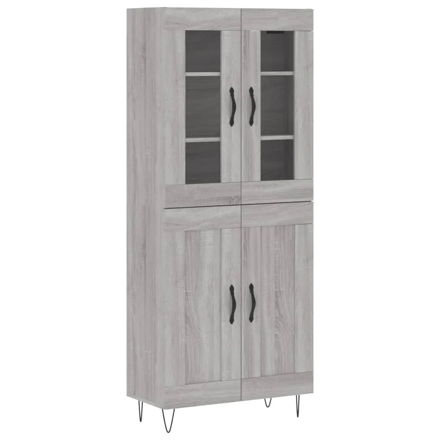 Buffet haut Sonoma gris 69,5x34x180 cm Bois d'ingénierie - 2