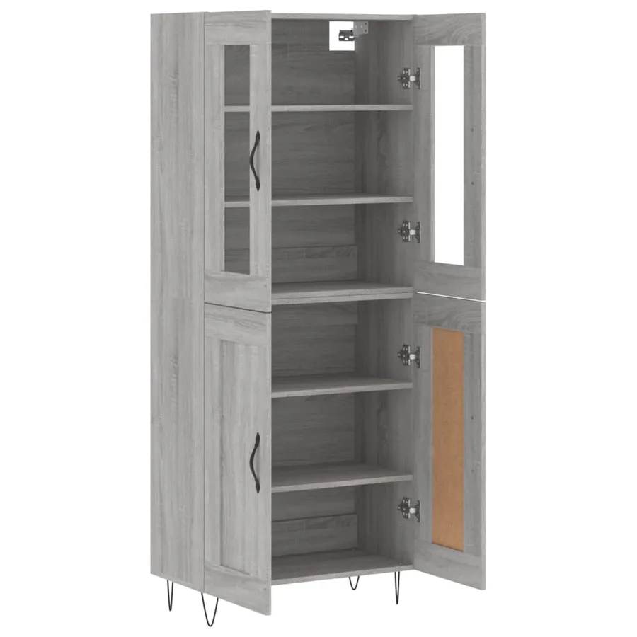Buffet haut Sonoma gris 69,5x34x180 cm Bois d'ingénierie - 4