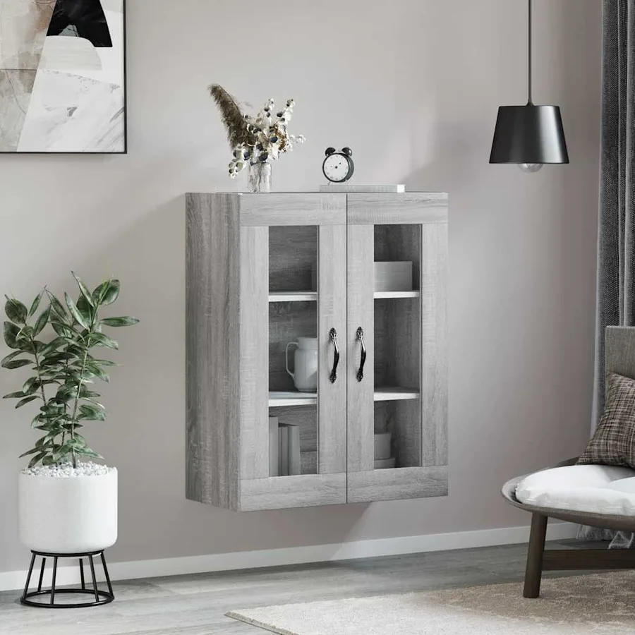 Armoire murale sonoma gris 69,5x34x90 cm bois d'ingénierie - 3