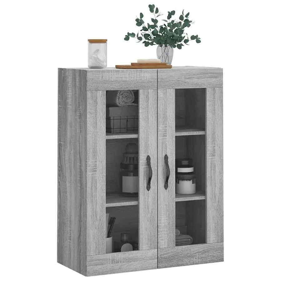 Armoire murale sonoma gris 69,5x34x90 cm bois d'ingénierie - 4